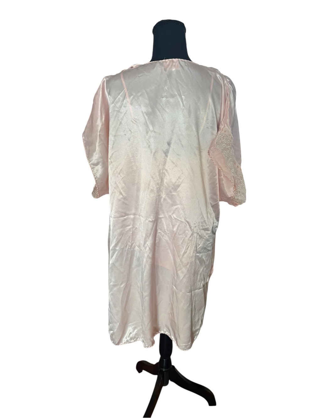 Val Mode VINTAGE Pink Satin Lace Nightie   ROBE  Size Small Lingerie - NO BELT S - Picture 4 of 14